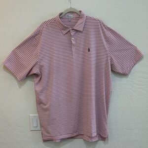 Peter Millar Pink Striped Polo Shirt